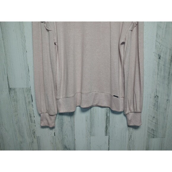 Tahari Women's Medium Ruffle Sleeve Lightweight Sweater In Blush - Picture 2 of 8